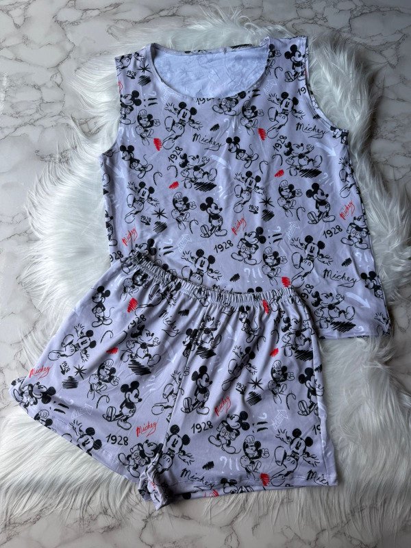 Producto - Pijama corto de short y musculosa ancha - Mickey Gris