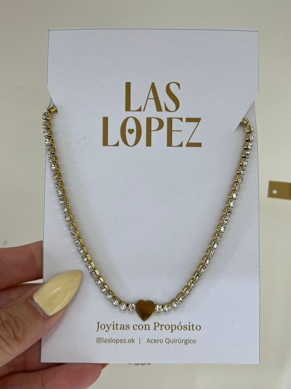 Producto - COLLAR BRILLOSO Y CORAZON