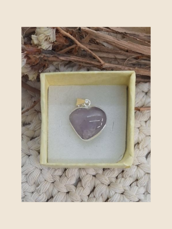 Producto - Dije corazón amatista con baño de plata