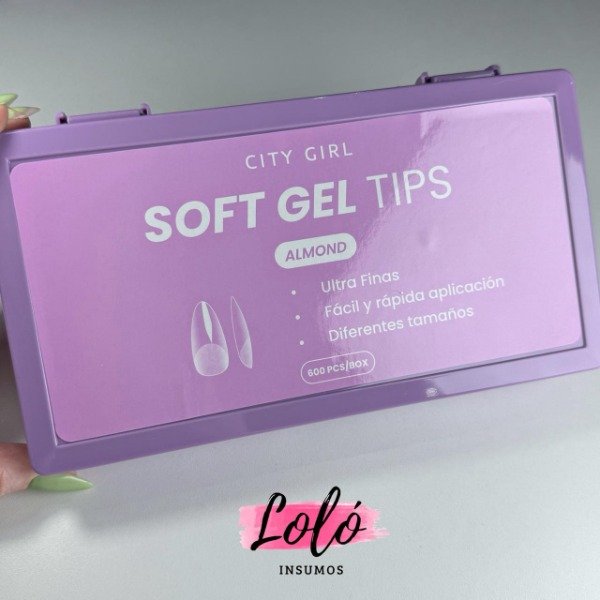 Producto - Tips  Soft Gel x 600pcs City Girl - Almond