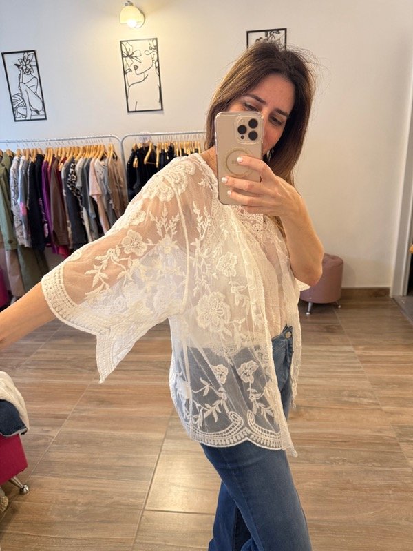 Producto - Kimono blanco Nadine encaje