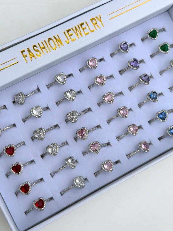 Producto - Anillos corazón con stras-acero quirúrgico