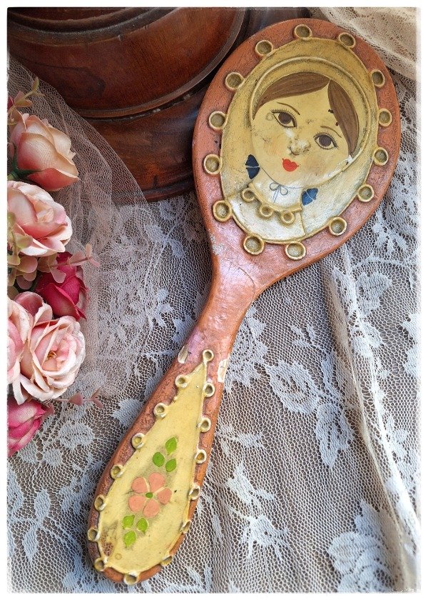 Producto - Espejo de Mano madera pintada