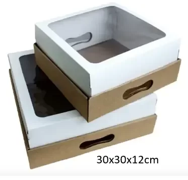 Producto - Caja 30x30x12 con bandeja microcorrugado visor