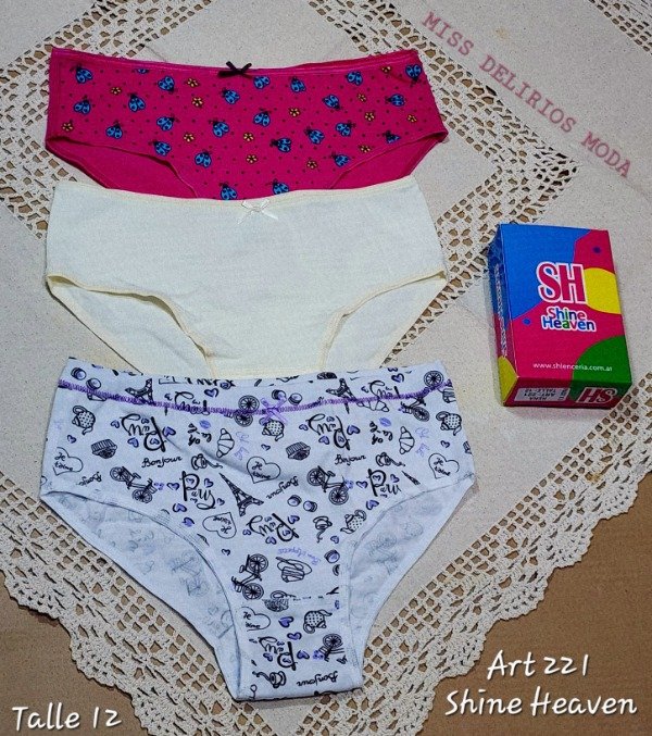 Producto - Pack X3 Bombachas de Nena Shine Heaven 221 T12 R