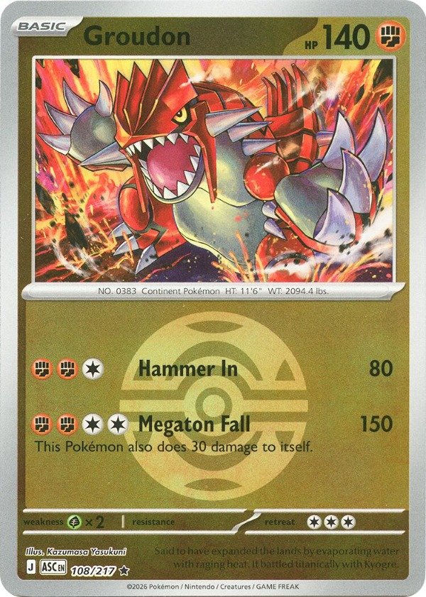 Producto - Groudon (108/217) (Dusk Ball) [Mega Evolution: Ascended Heroes]
