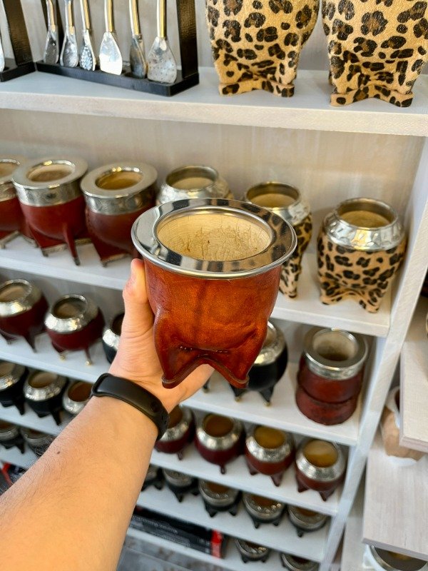 Producto - Mate Camionero Virola Lisa de Acero Color Borravino