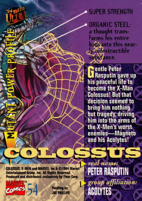Producto - 1994 Fleer Ultra X-Men #54 - Colossus - 1