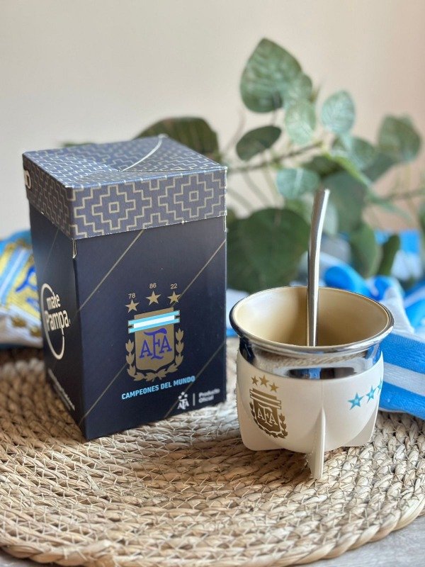 Producto - MATE TRADICIONAL AFA BOCA ABIERTA BLANCO - 0
