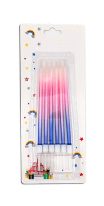 Producto - VELA DEGRADE X 6 blanco rosa azul