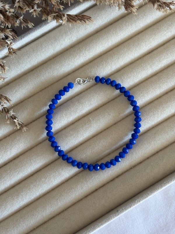 Producto - Pulsera cristal azul 18 mm (terminales de Plata 925)