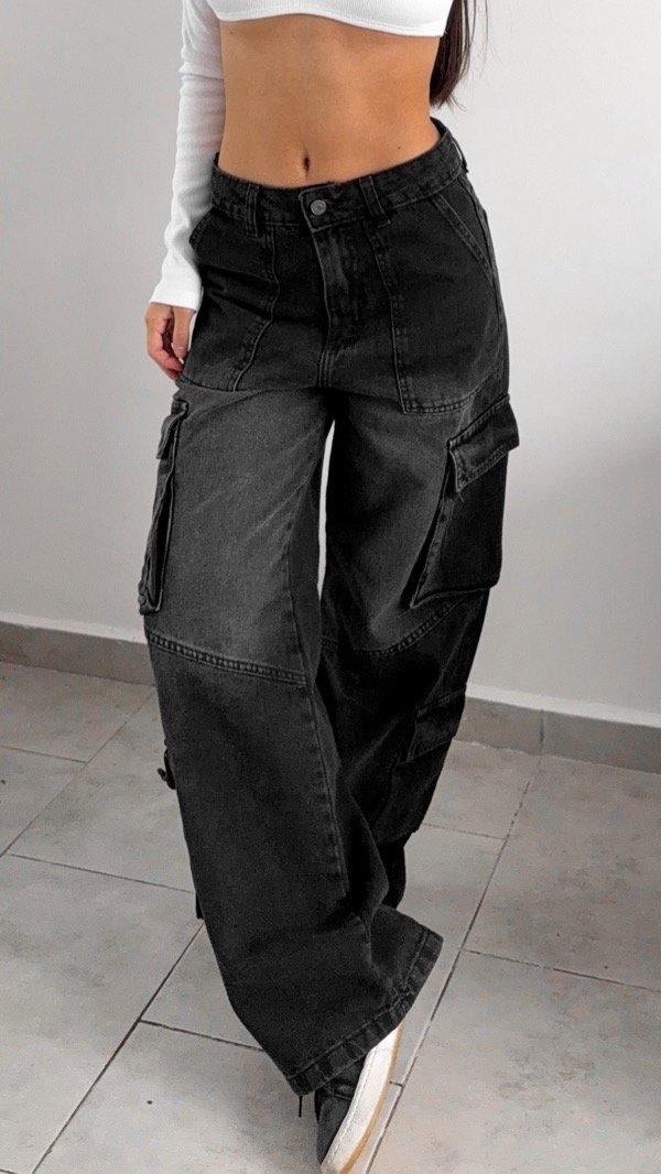 Producto - Jeans Cargo Dark tiro medio