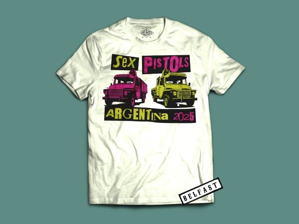 Producto - remera sex pistols argentina 2025 x belfast rosa/amarillo wh