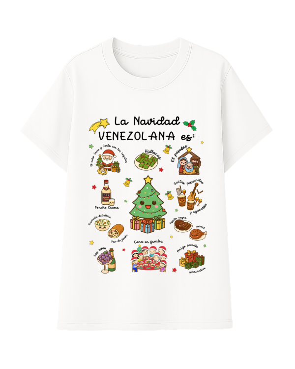 Producto - Remera Algodón La Navidad Venezolana - Blanca