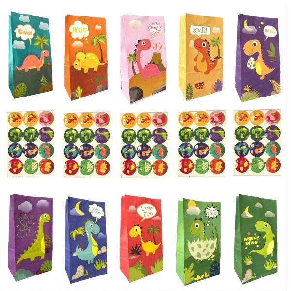 Producto - BOLSAS X12U DINOS CON STICKERS
