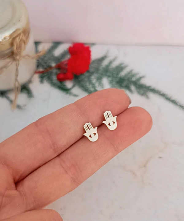 Producto - Aros Hamsa dorado