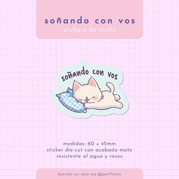 Producto - Sticker de vinilo "Soñando con Vos"