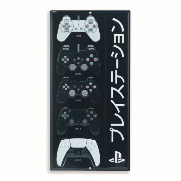 Producto - PlayStation Embossed Metal Wall Art Controllers The Evolution