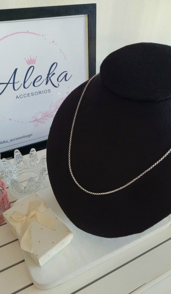 Producto - Cadena rolo (60cm)de acero blanco