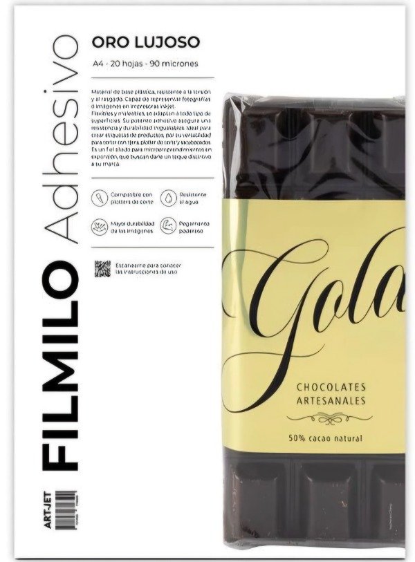 Producto - Filmilo Adhesivo - Oro Lujoso - 20 Hojas