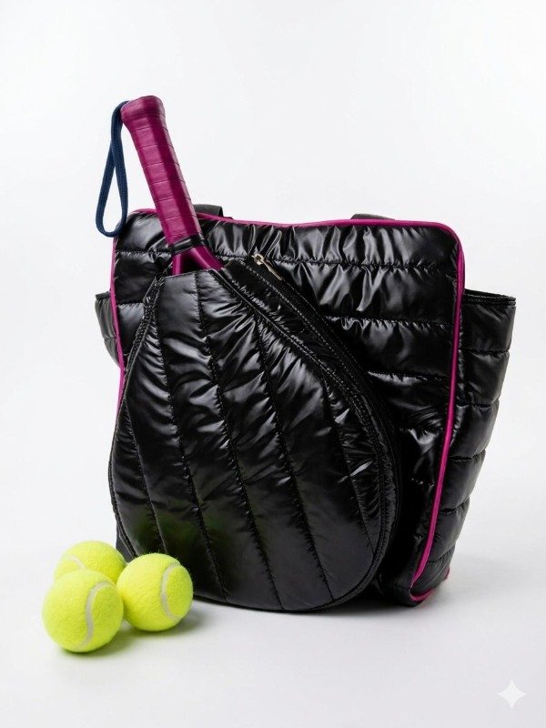 Producto - Bolso padel negro con vivo fuccia