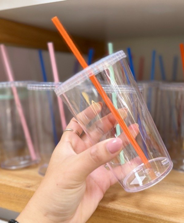 Producto - Vaso Acrílico con sorbete de color 500cc - 1