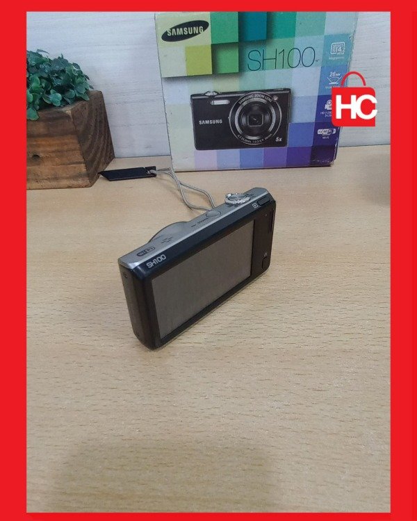 Producto - Cámara digital compacta Samsung SH100 con Wi-Fi - Completa con caja y funda - 3