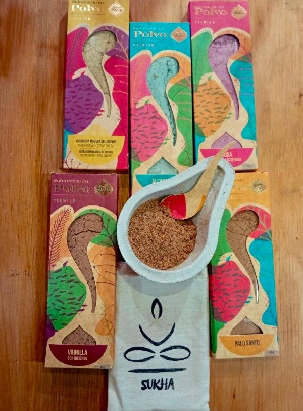 Producto - Set Ritual 3 sahumerios en polvo + sahumador Sukha