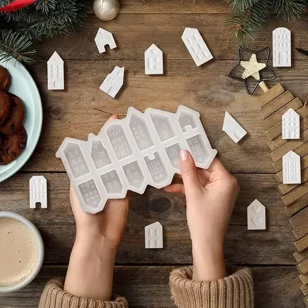 Producto - Molde silicona x12 mini casitas y edificios - 6