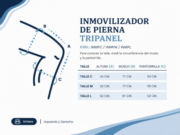Producto - Inmovilizador de Rodilla Tripanel Largo - 2