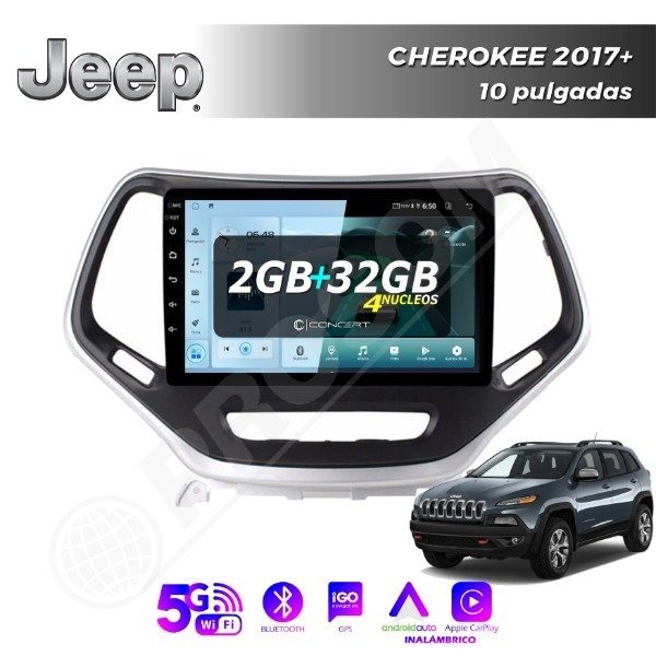 Producto - MULTIMEDIA JEEP CHEROKEE 2017+ 2G 32 MEMO - 9" CON CAR PLAY Y ANDROID AUTO