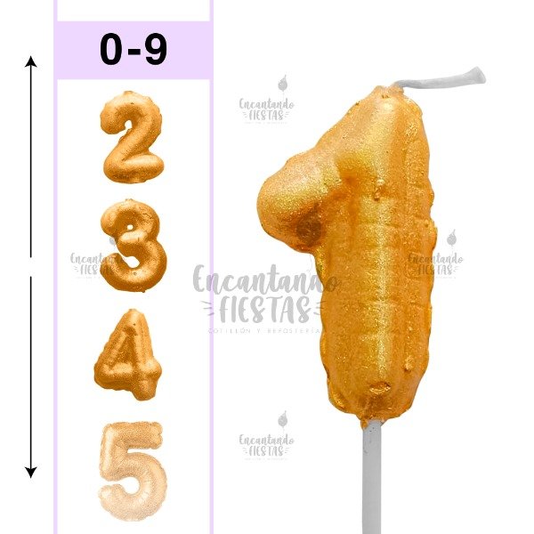 Producto - Vela Numero Dorado Para Torta Cumpleaños