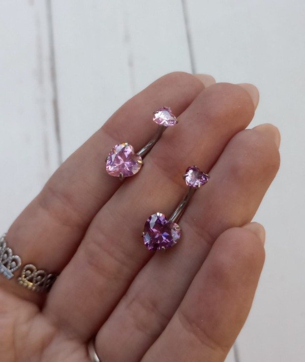 Producto - Piercing Ombligo con Cubic de Colores - Corazón