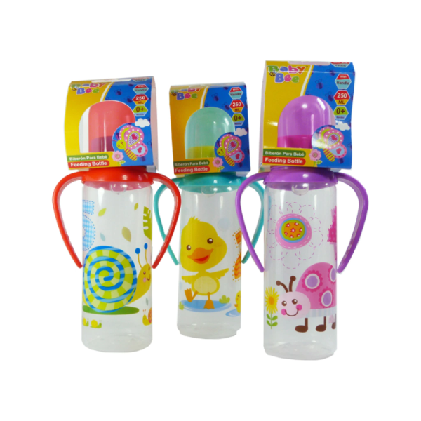 Producto - Mamadera recta con asas 250ml Baby Bee cod.1002