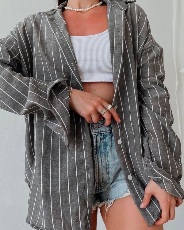 Producto - Camisa de lino rayada