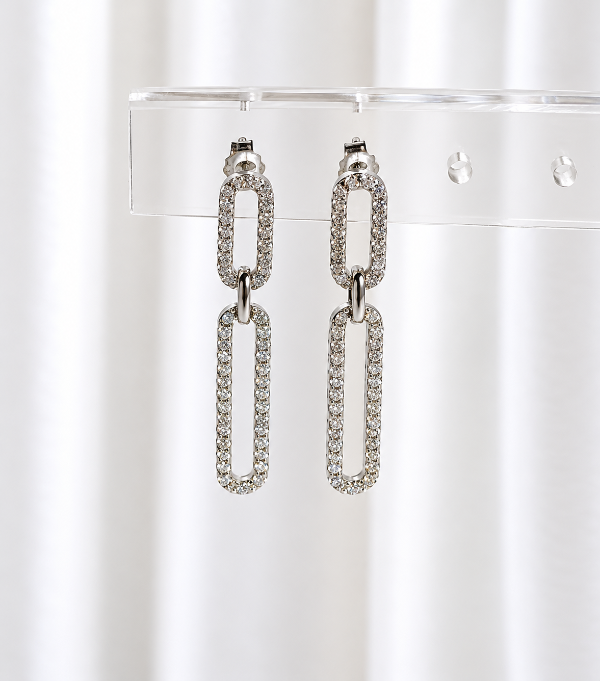 Producto - Aros mega eslabonado plata 925 micropave - 0