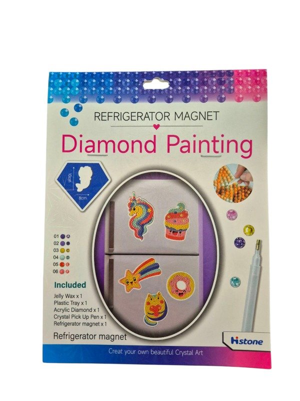 Producto - Kit X5 Imanes Diamond Painting Decorativos Heladera - Unicornio
