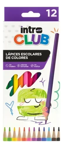 Producto - UT12021 LAPICES DE COLORES INTRO CLUB X12 UNIDADES