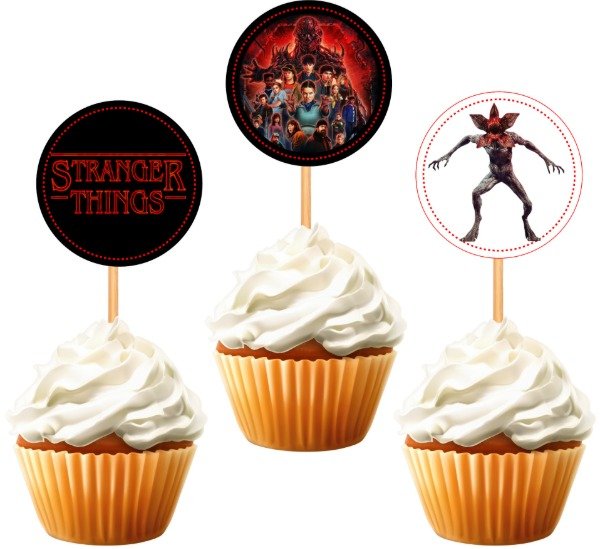 Producto - TOPPER CUPCAKE STRANGER THINGS X 10