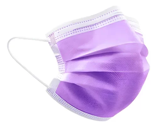 Producto - Barbijos Lila Triple Capa Con Elástico X50 Unds