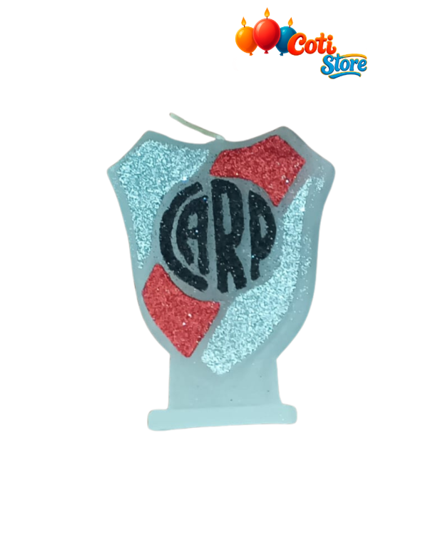 Producto - Vela Escudo con glitter de River Plate