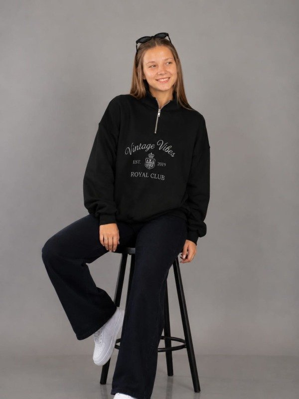 Producto - Buzo Medio Cierre "Royal Club" Negro