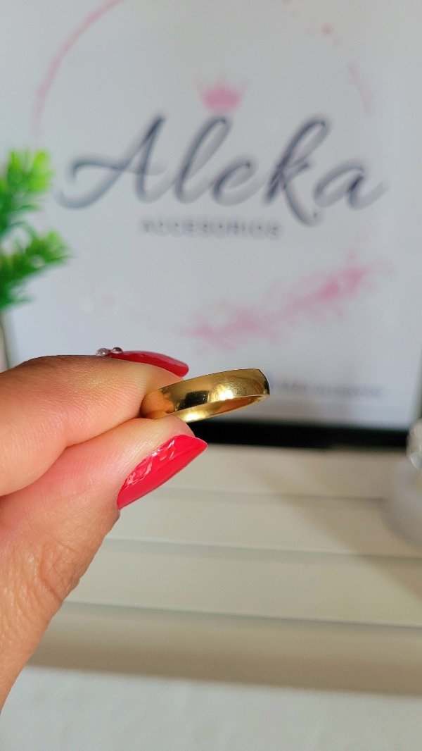 Producto - Alianza bombe (talle18)de acero dorado - 1