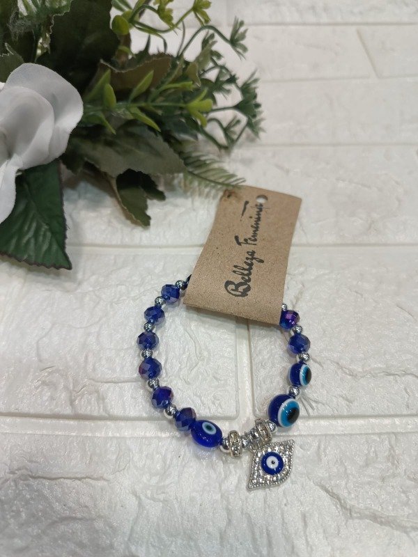Producto - PULSERA AZUL OJO STRASS