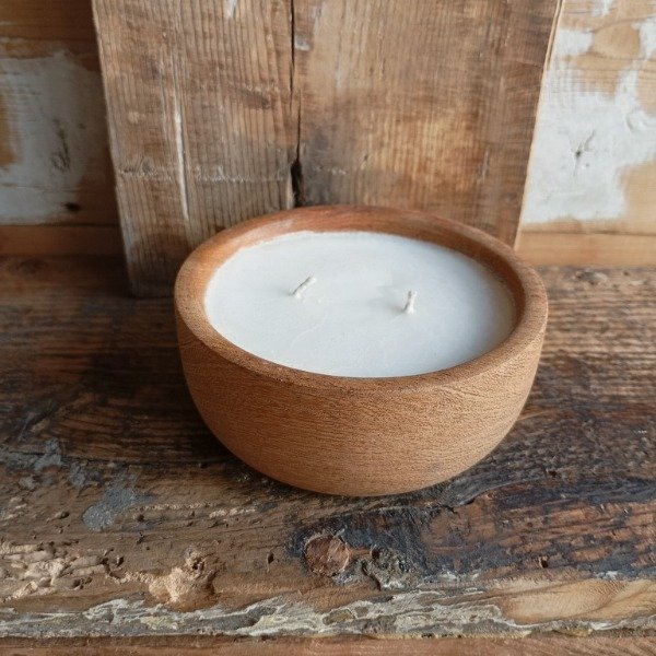 Producto - Vela en cuenco de madera