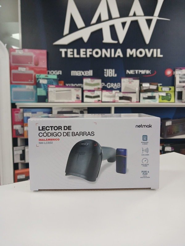 Producto - Lector Codigo de Barras Laser 1D Inalambrico Netmak NM-LC502