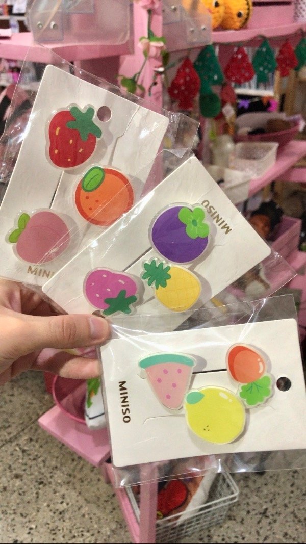 Producto - Set de Hebillas/Clips para el Pelo Frutales Miniso