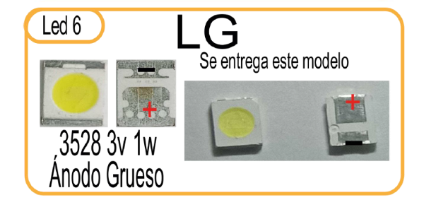 Producto - Ánodo Grueso 3528 3v 1w LG (LED 6)