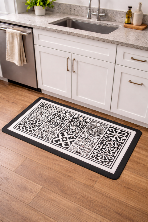 Producto - Felpudo Absorbente 48x78cm Mosaico Negro - 0