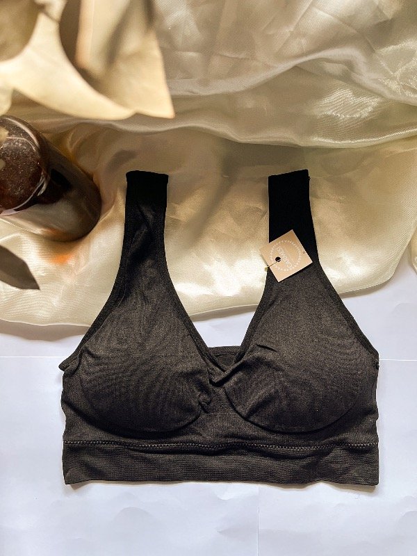 Producto - Corpiño deportivo liso NEGRO Talle XL/XXL - 0